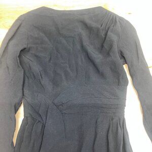 Carlye Black Midi Long Sleeved Ruched Waist Dress